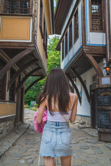 Women tourist in Plovdiv. European capital of culture