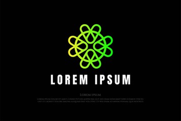 Simple Minimalist Modern Clover Flower Logo Design Vector