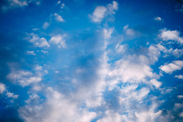 beautiful live white snowy fluffy clouds float over the city