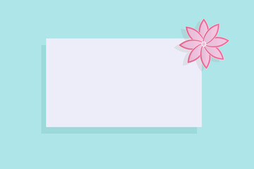 Vector template with a flower. Space for the text.