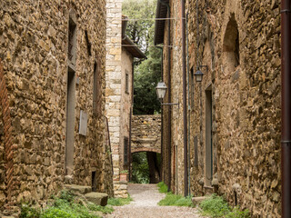 Italia, Toscana, il paese di Panzano in Chianti. Il borgo antico.