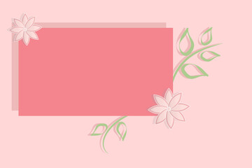 Vector template with a flower. Space for the text.