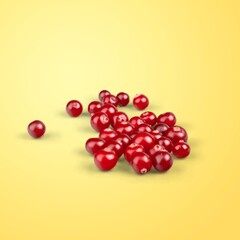 Tasty juicy ripe red cranberries on a desk