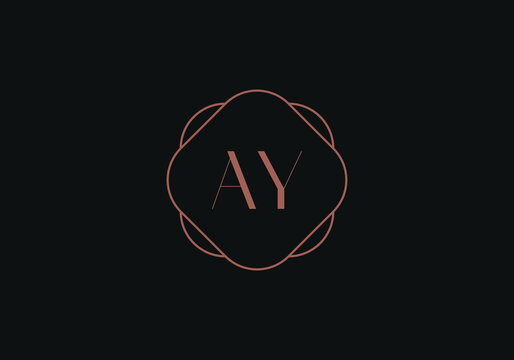 Initial letter AY logo design template