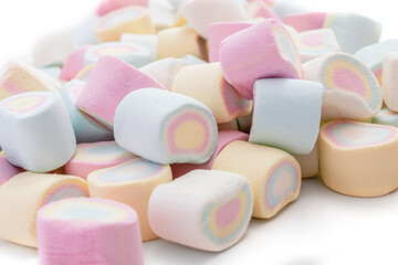 Marshmallows multicolored. Food background. Sweets. Close-up. High quality photo