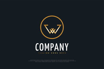 Initial Letter W Logo Design in Golden Gradient. Can be used for Business, Finance or Technology Logos