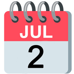 calendar number on white background