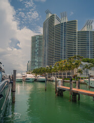 country marina bay in Miami Beach florida boat travel vacation sky building rental 
