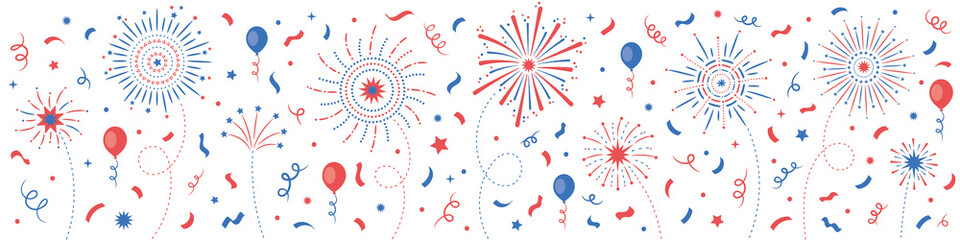 Independence Day 4th July Fireworks Banner