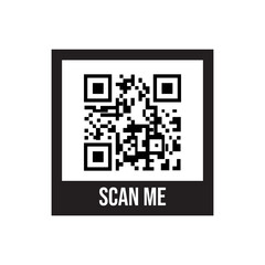 Vector scan QR code flat icon symbol on white background.