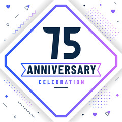 75 years anniversary greetings card, 75 anniversary celebration background free vector.