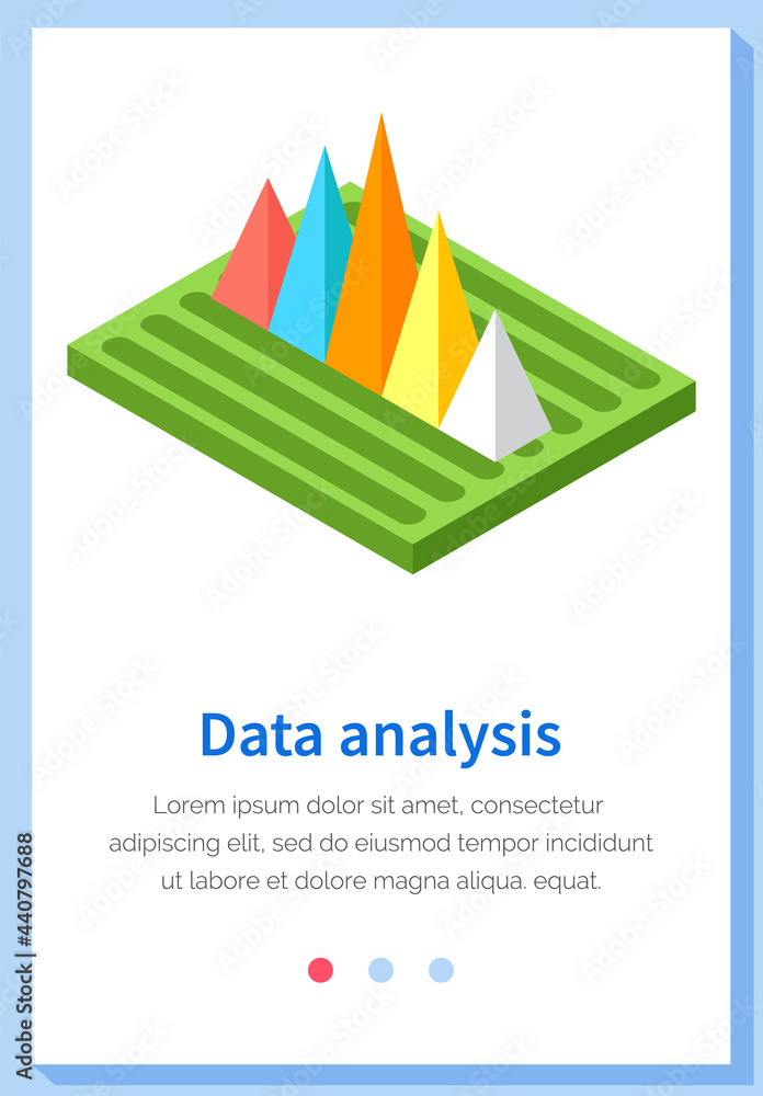 Poster visualize with business analytics. work with statistical data analysis, changing indicators. analyze