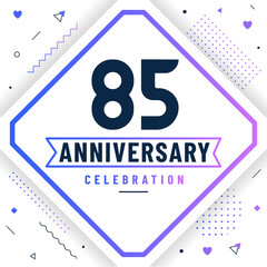 85 years anniversary greetings card, 85 anniversary celebration background free vector.