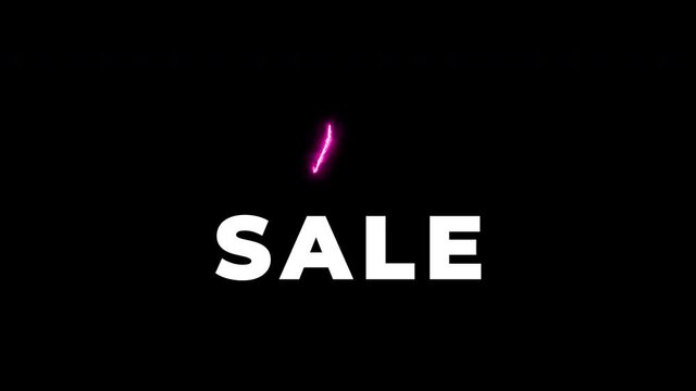 An animation of 7.7 sales with saber effect.