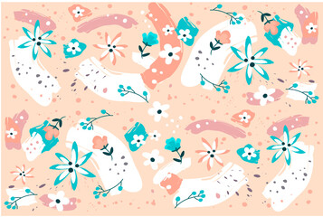 sweet floral pattern vector for background