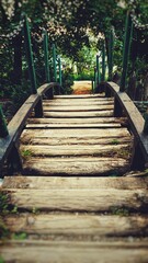 Obraz premium wooden bridge in the forest