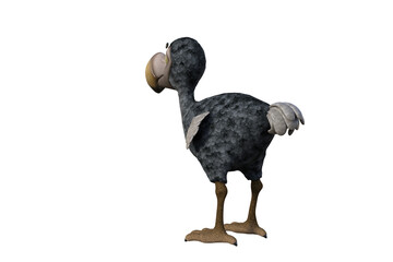 Funny cartoon character vulture baby isolated on a white background. 3d figure, clip art as a template for collage. 3d rendering, 3d illustration. © W.S. Coda