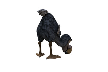 Funny cartoon character vulture baby isolated on a white background. 3d figure, clip art as a template for collage. 3d rendering, 3d illustration. © W.S. Coda