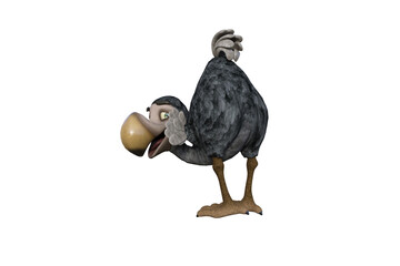 Funny cartoon character vulture baby isolated on a white background. 3d figure, clip art as a template for collage. 3d rendering, 3d illustration. © W.S. Coda