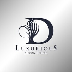 Letter D Monogram Luxury Ornate Decorative Elegance Logo Template.