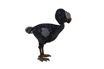 Funny cartoon character vulture baby isolated on a white background. 3d figure, clip art as a template for collage. 3d rendering, 3d illustration. © W.S. Coda