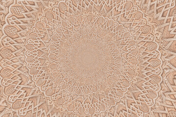 Arab background remanding to Islam culture. Design created using droste effect on a 13th century architectural detail in a mosque.