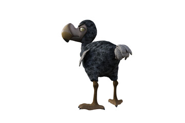 Funny cartoon character vulture baby isolated on a white background. 3d figure, clip art as a template for collage. 3d rendering, 3d illustration. © W.S. Coda