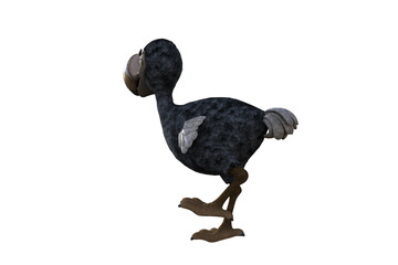 Funny cartoon character vulture baby isolated on a white background. 3d figure, clip art as a template for collage. 3d rendering, 3d illustration. © W.S. Coda