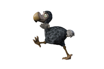 Funny cartoon character vulture baby isolated on a white background. 3d figure, clip art as a template for collage. 3d rendering, 3d illustration. © W.S. Coda