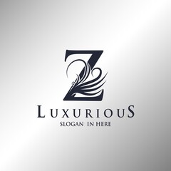 Letter Z Monogram Luxury Ornate Decorative Elegance Logo Template.