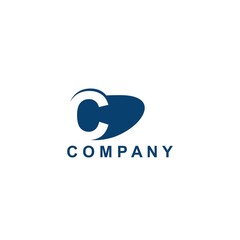 Company Logo Initial Letter C Negative Space vector design for business brands identity