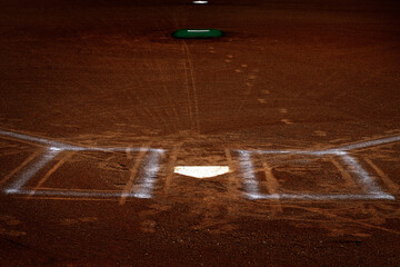 Baseball Homeplate Batter Box Chalk Line Brown Clay Dirt