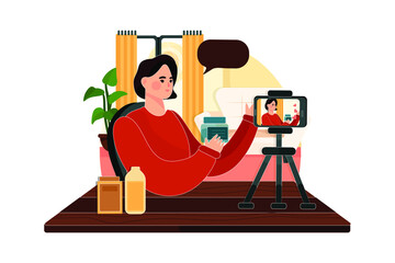 Vlogger doing a shopping overview