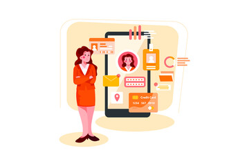 Digital Security Access Illustration concept. Flat illustration isolated on white background.