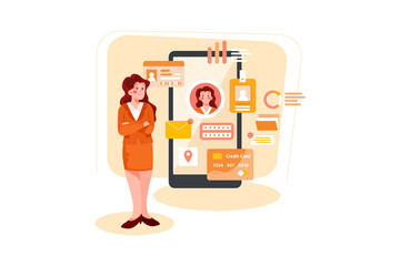 Digital Security Access Illustration concept. Flat illustration isolated on white background.