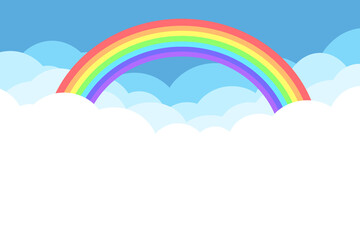 雲の背景　長方形　虹