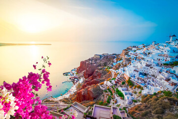 Oia village at night, Santorini