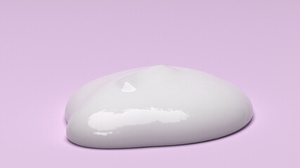 White milky color realistic cream squeezing. Beauty and care concept. High quality 3d rendering
