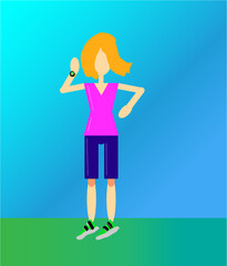 Women running. Vector illustration flat style. Healthy lifestyle concept.