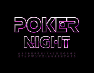 Fototapeta premium Vector bright Banner Poker Night. Modern Stylish Font. Artistic Alphabet Letters and Numbers