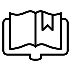 Open book icon in linear design