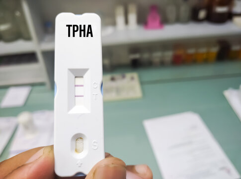 Rapid test cassette for Syphilis test(TPHA) ,The result showed Positive