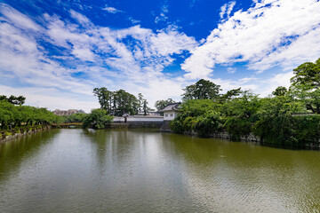 神奈川県小田原市　小田原城(お堀と隅櫓)