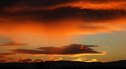 sunset in the mountains