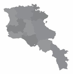 Fototapeta na wymiar Armenia administrative map