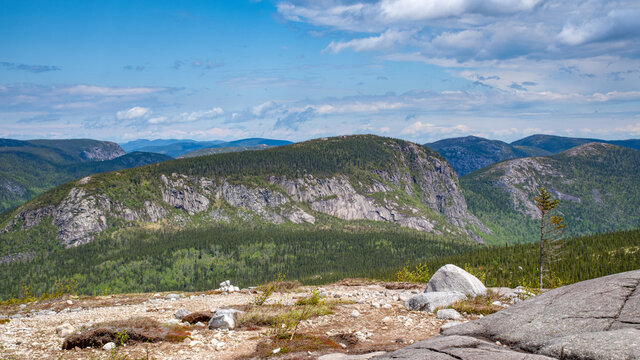 A wonderful point of view over mount Eudore-Fortin while hiking, at ZEC des martres, Charlevoix, Canada