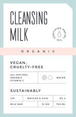 Minimal Label. Typographic modern vintage label, tag, sticker for natural brand, beauty packing. Retro design minimal label, tag of organic cosmetics, old school style, typography. Vector Illustration