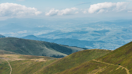 Fototapeta premium Majestic Carpathian Mountain Gemba, Pylypets', part of Borzhava mountain system. Mountain landscape. Ukraine.