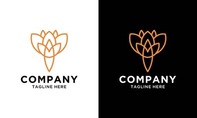 Minimalist elegant leaf and flower rose logo design for beauty, Cosmetics, yoga and spa. logo design