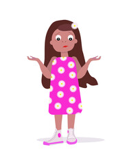 Vector illustration of isolated character. Emotions, school, doubts, psycologhy